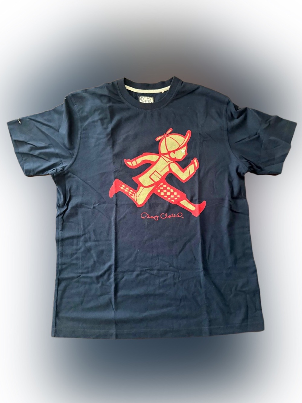 Vintage Rare Colorway Playcloths T-Shirt Running Jack Navy Blue and Red